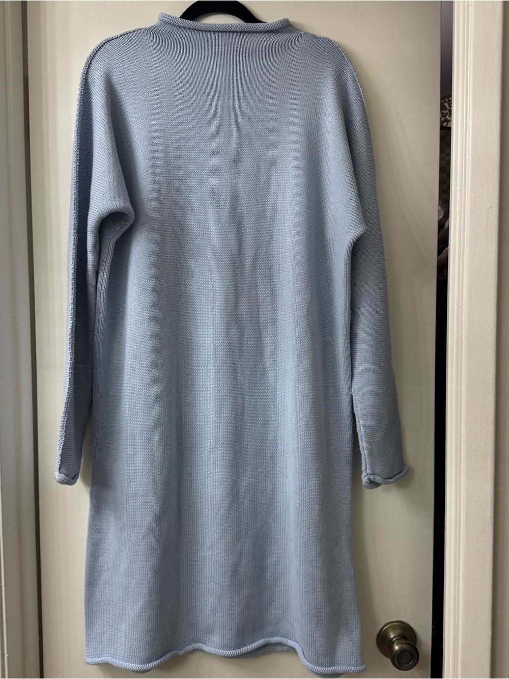 Frank and Eileen Baby Blue Monterey Sweater Dress 100% Cotton Rolled Size Small